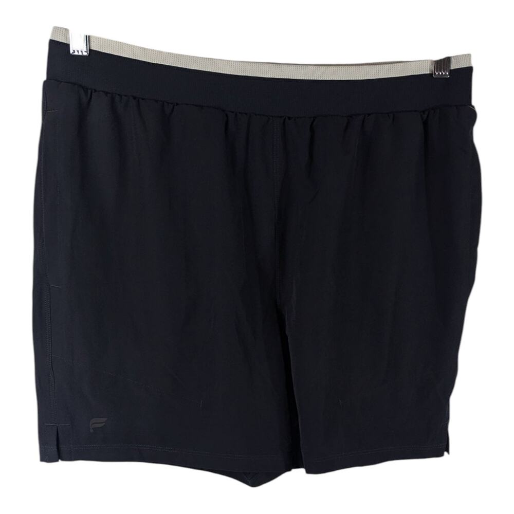 Fabletics Shorts Womens Large Black Lined Gray High Rise Gym Yoga